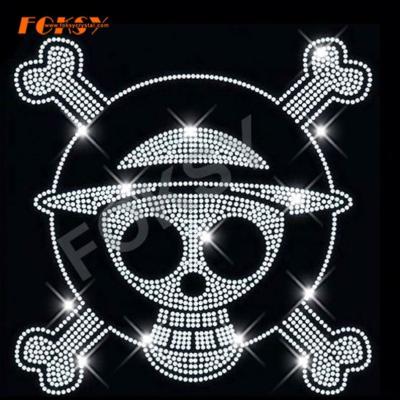 China Hot One Piece Flatback Crystal Glass Pattern Stone Fix Rhinestone Skull Designs On T Shirt - FOKSY for sale