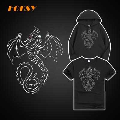 China Flatback Skull Rose Rhinestone Hotfix Transfer Designs For T Shirt for sale