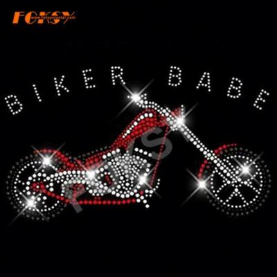 China Cyclist Babe Motorcycle Rhinestone Transfer Designs from Flatback for sale