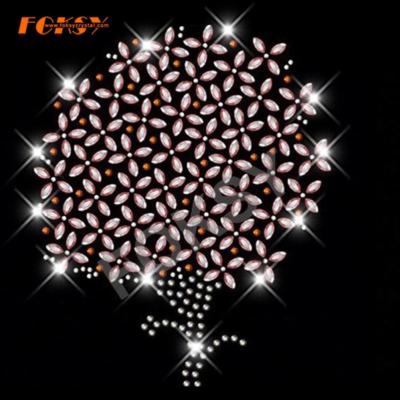 China Flatback Flower Design Hot Fix Rhinestone Templates for sale