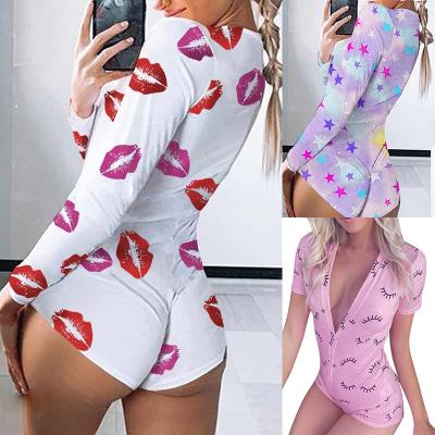 China QUICK DRY Adult Bodycon Romper Sleepwear Pajamas Long Sleeve Spicy Halloween Onesie Pajamas For Women for sale