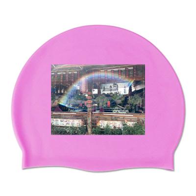 China Custom printed silicone swim cap wholesale empty swim cap with logo for sale