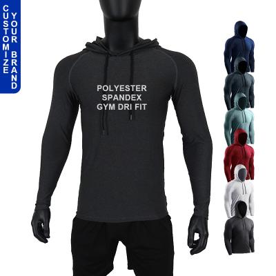 China Wholesale Custom Sublimated Anti Shrink Polyester Gym Wear Long Sleeve Performance Unisex Men Sports Hoodie With Pocket for sale