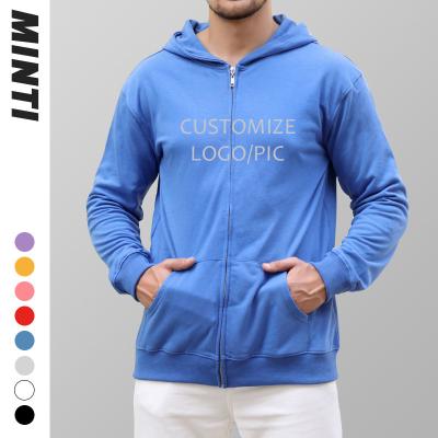 China Wholesale Anti Shrink Customize No Minimum Cotton Drawstring Zipper Royal Blue Yellow Red Breathable Men Hoodie For Unisex for sale