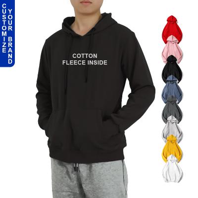 China Free sample custom made reflective cotton men's clothing hoodie high quality anti-shrink printing comfort solid color American pullover men's clothing hoodie for sale