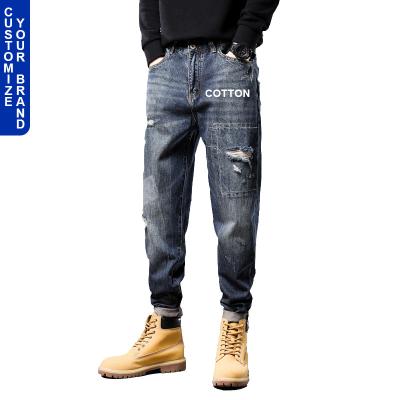 China New Fashion Streetstyle Denim Men Breathable Blue Stylish Male Jeans Long Rippedjeans Pants Streetwear Custom Made for sale