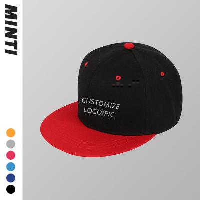 China JOINT JOINT Youth Snapback Hat Polyester Cloth Custom Short Black 100% Hip Hop Hip Hop Baseball Cap Basketball Streetwear Snapback Hat For Print for sale