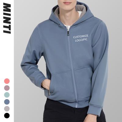 China Custom Made Winter Waterproof Anorak Printing Softshell Fleece Indoor Outdoor Men Waterproof Zipper Hoodie Jacket for sale