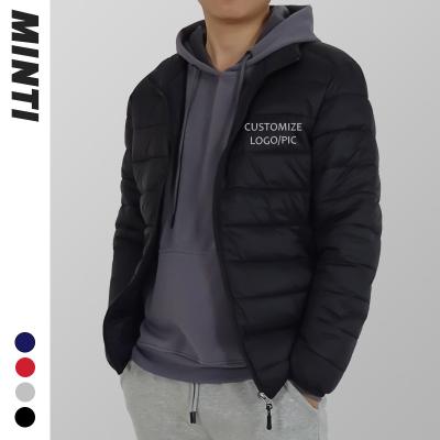 China OEM Wholesale Men's Clothing OEM Logo Breathable Light Bubble Hooded White Warm Black Warm Adult Jacket Winter Black Feather Stripper Jacket for sale