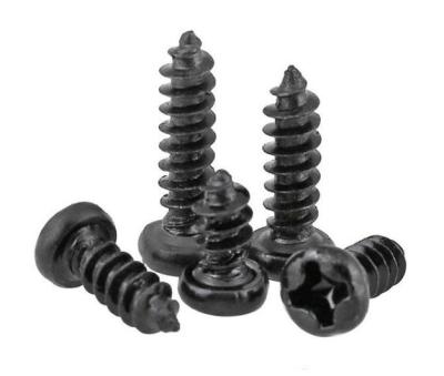 China Stainless Steel Black Cross Self Tapping Screw Round Head Cross Self Tapping Screws m14 Round Head Screws for sale