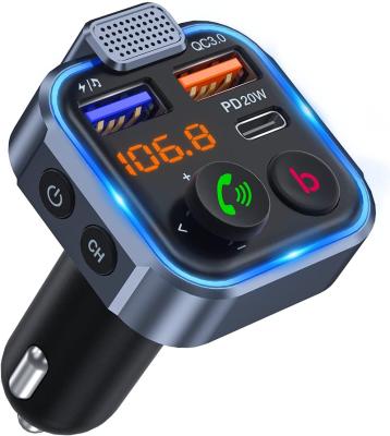 China BT 5.0 FM Transmitter Wireless Radio In Car Radio MP3 Player USB Charger Handsfree QC3.0 Quick Charger for sale