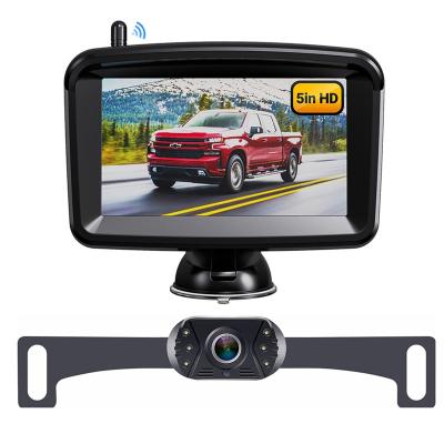 China Waterproof Wireless Backup Camera For Truck Car HD Rear View Camera 5 Inch Monitor Rear View System Digital Signal for sale