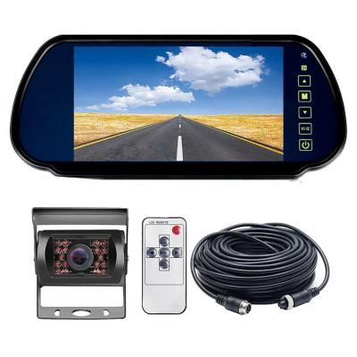 China HD Remote Control Reversing Camera for Van Motorhome 7 incn Rear View Mirror Monitor with 20m Cable for sale