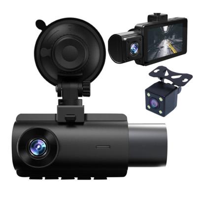 China Waterproof 3 Channel Front Rear Dash Cam And 1080P Car Interior Camera With IR Night Vision for sale