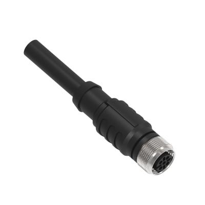 China industrial & Automation M12 5pin molded circular cable sensor connector with fully shrouded for automation for sale