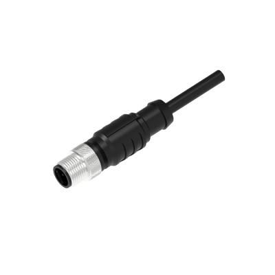 China Industrial Waterproof I/O A Male Straight Code IP67 4Pin M12 Sensor Circular Connector With Customized Cable Length for sale