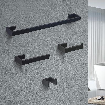 China Sustainable Wall Mounted Bathroom Hardware Set Black Bathroom Accessories Sets for sale