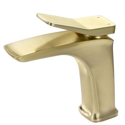 China 2021 Contemporary Single Handle Basin Faucet Gold Bathroom Faucet For Sink for sale