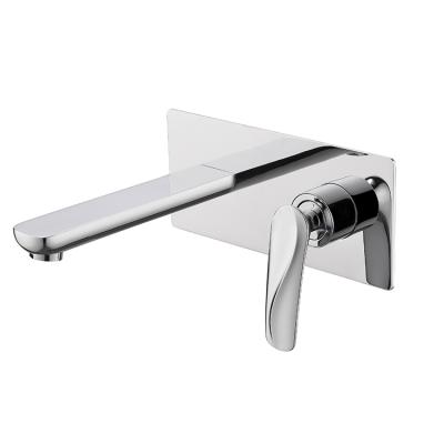 China Modern Handle Faucet Wall Mounted Chrome Zinc Color Copper Basin Mixer Tap for sale