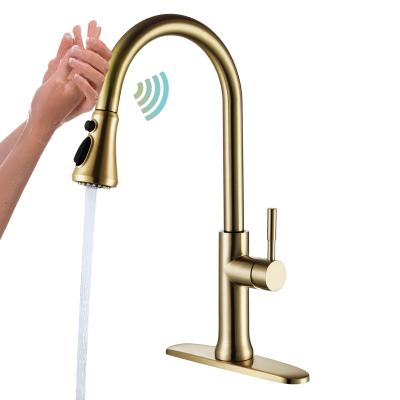 China Sense Rbrohant Faucets One Hole Bathroom Faucet Mixer Deck Mounted Modern Gold Kitchen Faucet for sale