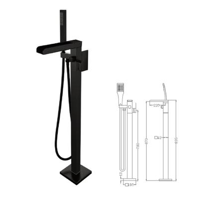 China 2020 Best Selling Slide Bar Free Standing Bathtub Faucet Matte Black Health Matte Black Faucet for sale