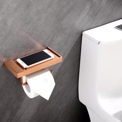 China Modern Rose Gold Stainless Steel Toilet Paper Holder for sale