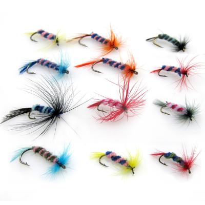 China Ourdoor Fishing 12Pcs/Set Realistic Nymph Scud Fly For Trout Fishing Artificial Insect Caterpillar Bait Lure Simulated Scud Worm Fishing Lure for sale