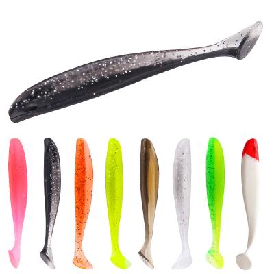 China Silicone Rubber 10 Pieces Soft Plastic Big Lure BaitsT Fish Form Tail Double Colors Fishing Lures For Building Swimbait SoftBait Wobblers for sale