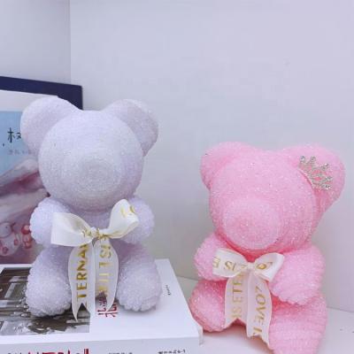 China Handmade Christmas Valentine's Day Gift Rose Bear Teddy Bear Diamond Amazon Bracket Gifts Warm Hug Bear DIY for sale