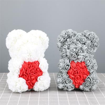 China Wholesale Heart Pink Teddy Bear Panda Take Teddy Rose Bear 25cm DIY Gifts Tanabata Valentine's Day Gifts 2022 for sale