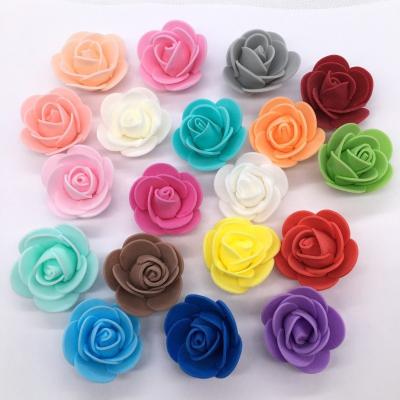 China Rose Bear Flower Head Material Package Plastic Flower Head Pe Foam Rose Flower Head Simulation 3.5cm cm Gift Maker for sale