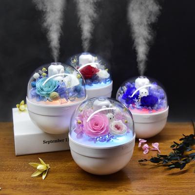 China Fashional 2022 Ins Wrap Up Festival Creative Eternal Birthday Humidifier Diffuser Physical Preserved Aroma Flower Roses Flower Gifts Box for sale