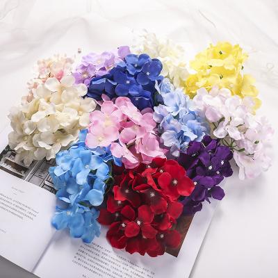 China Fashional Artificial Flowers Factory Wall Decoration Silk Fabric Fake Flowers Road Lead Flower Simulation Flower Hydrangea Wholesale Head for sale