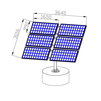 China Commercial Hot Galvanized Solar Bracket Dual Shaft Tracking Solar System for sale