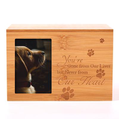 China Viable Pet Cremation Urns For Dog Ashes Pet Sturdy Carved Wooden Pet Memorial Cremation Box Keepsake Keepsake for sale