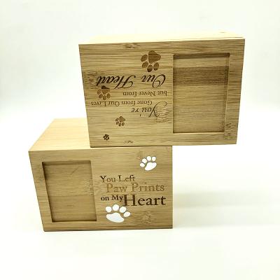 China Custom Viable Good Quality Wooden Pet Memorial Pet Box Urn For Pet Ashes Dog for sale