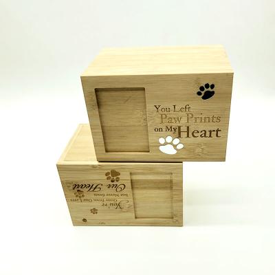 China Viable The Most Popular Wooden Pet Urns Pet Casket Urns Cat Dog Memorial Pet Urn Cremation for sale