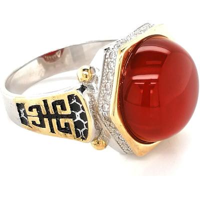 China Wholesale Elegant CLASSIC Red Onyx Stone Men's Ring Outstanding Gift Factory Wholesale Jewelry for sale