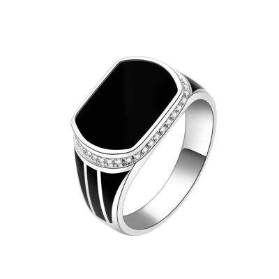 China Fashionable Type of Sterling Silver Metal Ring Jewelry and Unisex Gender Meditation Zircon and Enamel Ring for sale