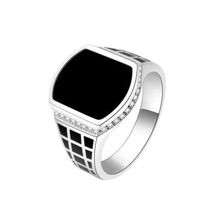 China China CLASSIC Wholesale Black Zircn And Enamel Custom Enamel Rings For Man Jewelry for sale