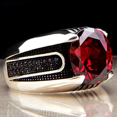 China 2020 Wholesale New Designs Cheap Sterling Silver Fashionable Stainless Steel Big Zircon Ring Jewelry Black Stone Rings Big for sale