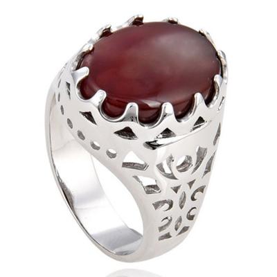 China Trendy Jewelry S925 Sterling Silver Ring Fashion Rhodium Plated Sterling Silver Ring With Agate 2020 for sale