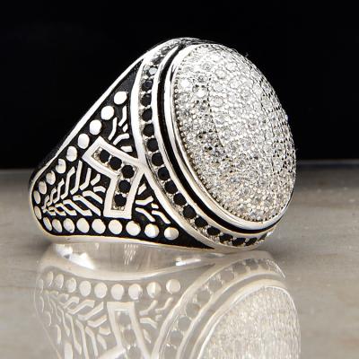 China 2019 China Wholesale New Products CLASSIC Dubai 925 XP Silver Men Ring Jewelry White Cubic Zirconia Ring Jewelry for sale