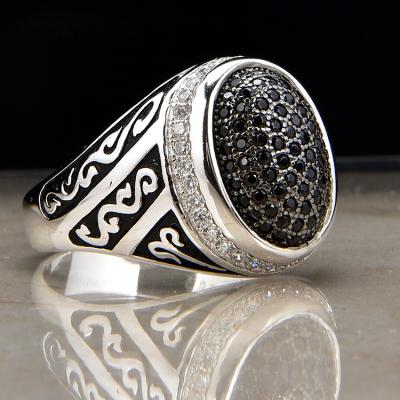 China CLASSIC One Ring Tai Jewelry Designs Stone Jewelry Manufacturer 925 Silver Micro Pave Ring Mens Jewelry for sale