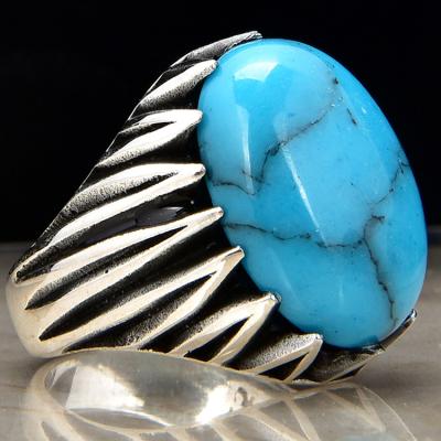 China Trendy Stone 925 Sterling Silver Round Shape Color Ring for sale