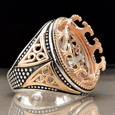 China Fashionable Hot Selling Asia 14k Gold Plated Stone Color Man Ring Design 925 Jewelry Wholesale 2019 for sale