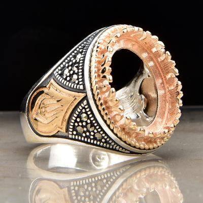 China Fashionable Hot Selling Asia 14k Gold Plated Silver Man Ring Design 925 Stone for sale