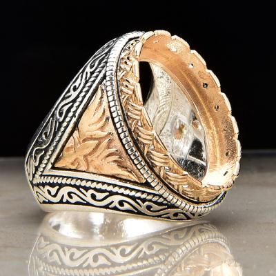 China Fashionable Hot Selling Asia 14k Gold Plated Big Stone Man Ring Design For Man for sale