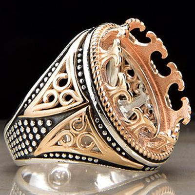 China Fashionable Hot Selling Asia 14k Gold Plated Stone Color Man Ring Design 925 Jewelry Wholesale 2019 for sale