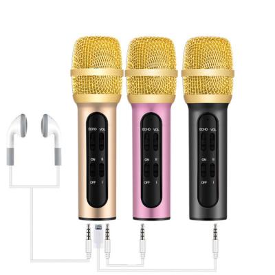 China Professional Handheld Microphone Mic For Mobile Phone Portable Karaoke Condenser Microphone Sing Live Recording Computer With ECHO Sound Card for sale